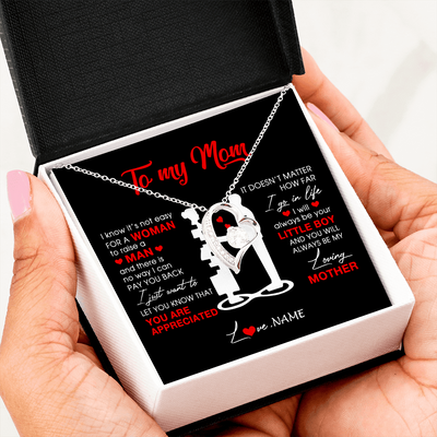 Forever Love Necklace | Personalized To My Mom Necklace From Son Little Boy Always Be My Loving Mother Birthday Mothers Day Christmas Pendant Jewelry Customized Gift Box Message Card | teecentury