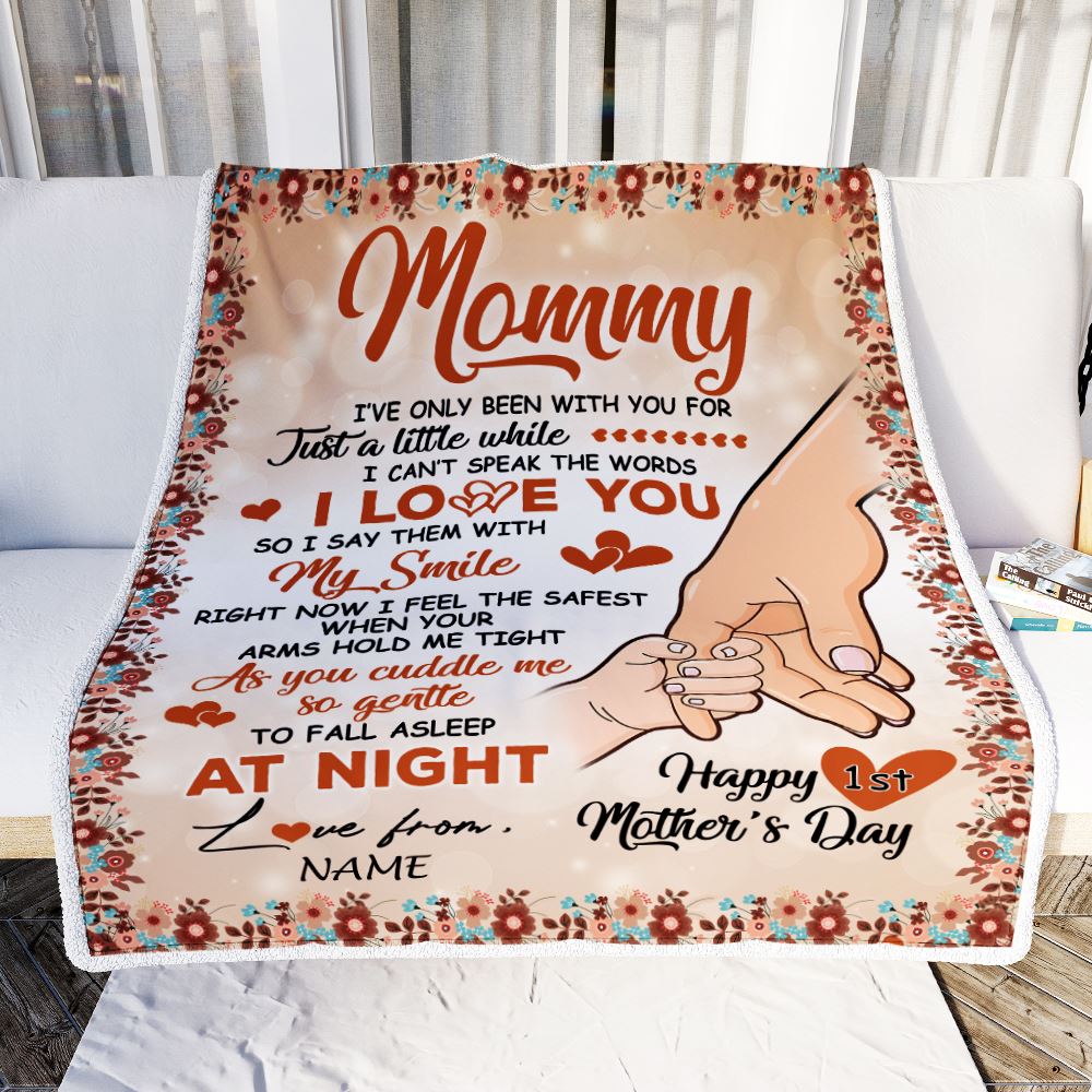 Personalized To My Mommy Blanket First Time Mom Baby Hands You Are Doing A Great Job Happy 1st Mothers Day Custom Baby Name Customized Fleece Blanket | teecentury