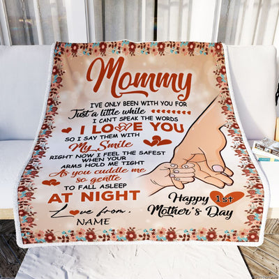 Personalized To My Mommy Blanket First Time Mom Baby Hands You Are Doing A Great Job Happy 1st Mothers Day Custom Baby Name Customized Fleece Blanket | teecentury