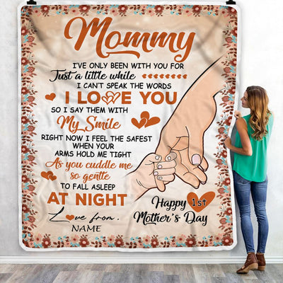 Personalized To My Mommy Blanket First Time Mom Baby Hands You Are Doing A Great Job Happy 1st Mothers Day Custom Baby Name Customized Fleece Blanket | teecentury