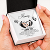 Interlocking Hearts Necklace | Personalized To My Mommy Necklace Heart Feet New Mom To Be Baby Shower Pregnancy mom First Time Mom Happy 1st Mothers Day Customized Message Card and Gift Box | teecentury