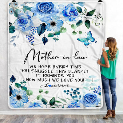 Personalized To My Mother In Law Blanket Floral How Much We Love You Mother In Law Birthday Mothers Daythanksgiving Christmas Fleece Throw Blanket | teecentury