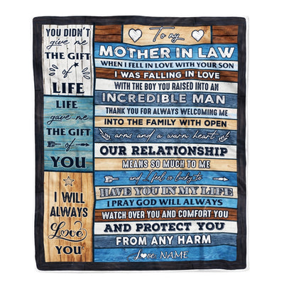 Personalized To My Mother In Law Blanket From Daughter Wood Always Love You Mother In Law Birthday Mothers Day Christmas Customized Fleece Throw Blanket | teecentury
