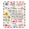 Personalized To My Mother In Law Blanket Love Big Hug Air Mail Letter Sunflower Mother In Law Birthday Mothers Daythanksgiving Christmas Fleece Throw Blanket Blanket | Teecentury.com