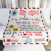 Personalized To My Mother In Law Blanket Love Big Hug Air Mail Letter Sunflower Mother In Law Birthday Mothers Daythanksgiving Christmas Fleece Throw Blanket Blanket | Teecentury.com