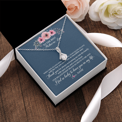 Alluring Beauty Necklace | Personalized To My Mother In Law Necklace From Daughter In Law Thank You Mother Of The Groom Jewelry Birthday Mothers Day Christmas Customized Message Card | teecentury
