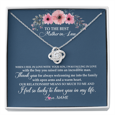 Love Knot Necklace | Personalized To My Mother In Law Necklace From Daughter In Law Thank You Mother Of The Groom Jewelry Birthday Mothers Day Christmas Customized Message Card | teecentury