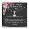 Alluring Beauty Necklace | Personalized To My Mother In Law Necklace From Daughter In Law You Are My Bonus Mom Jewelry Birthday Mothers Day Christmas Customized Gift Box Message Card | teecentury