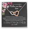 Interlocking Hearts Necklace | Personalized To My Mother In Law Necklace From Daughter In Law You Are My Bonus Mom Jewelry Birthday Mothers Day Christmas Customized Gift Box Message Card | teecentury