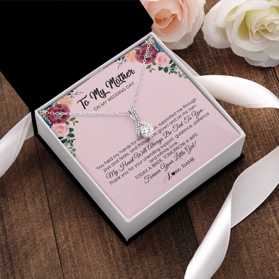 Alluring Beauty Necklace | Personalized To My Mother Necklace from Daughter On Wedding Day for Mom Bride's Mother Customized Gift Box Message Card | teecentury