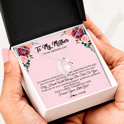 Forever Love Necklace | Personalized To My Mother Necklace from Daughter On Wedding Day for Mom Bride's Mother Customized Gift Box Message Card | teecentury