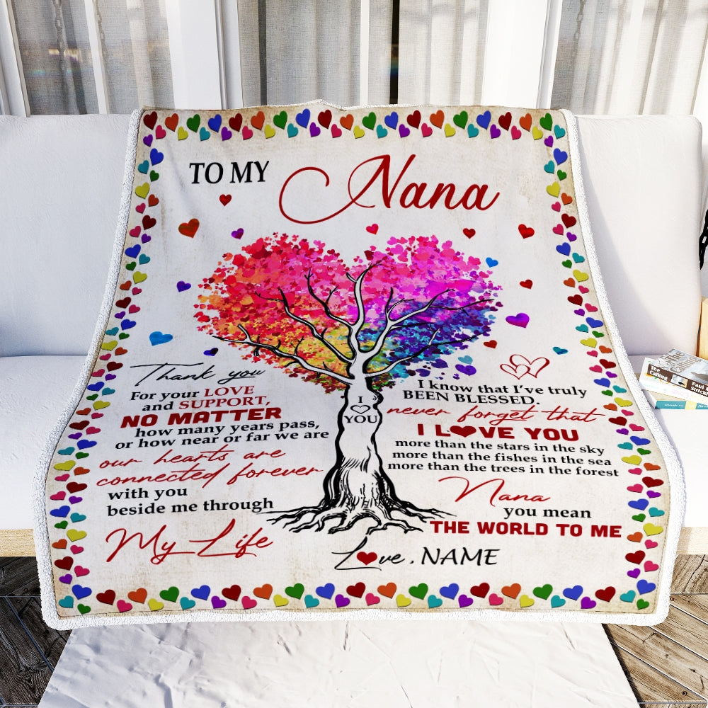 Personalized To My Nana Blanket From Grandkids Never Forget That I Love You You Mean The World to Me Nana Birthday Mothers Day Christmas Fleece Blanket Blanket | Teecentury.com