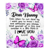 Personalized To My Nanny Blanket From Kids Butterfly Love And Appreciate Nanny Birthday Mothers Day Thanksgiving Christmas Customized Fleece Throw Blanket | teecentury
