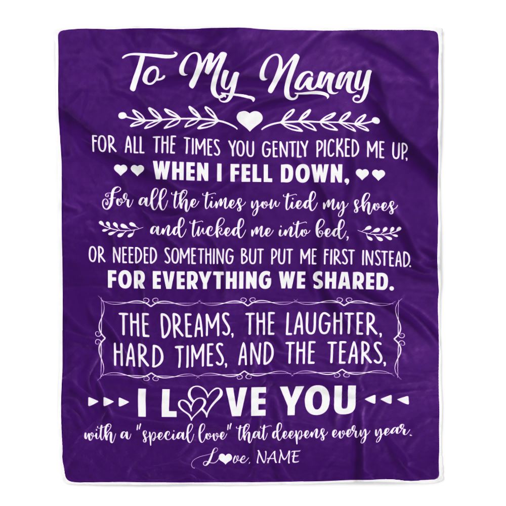 Personalized To My Nanny Blanket From Kids I Love You With A Special Love Nanny Birthday Mothers Day Christmas Customized Fleece Throw Blanket | teecentury