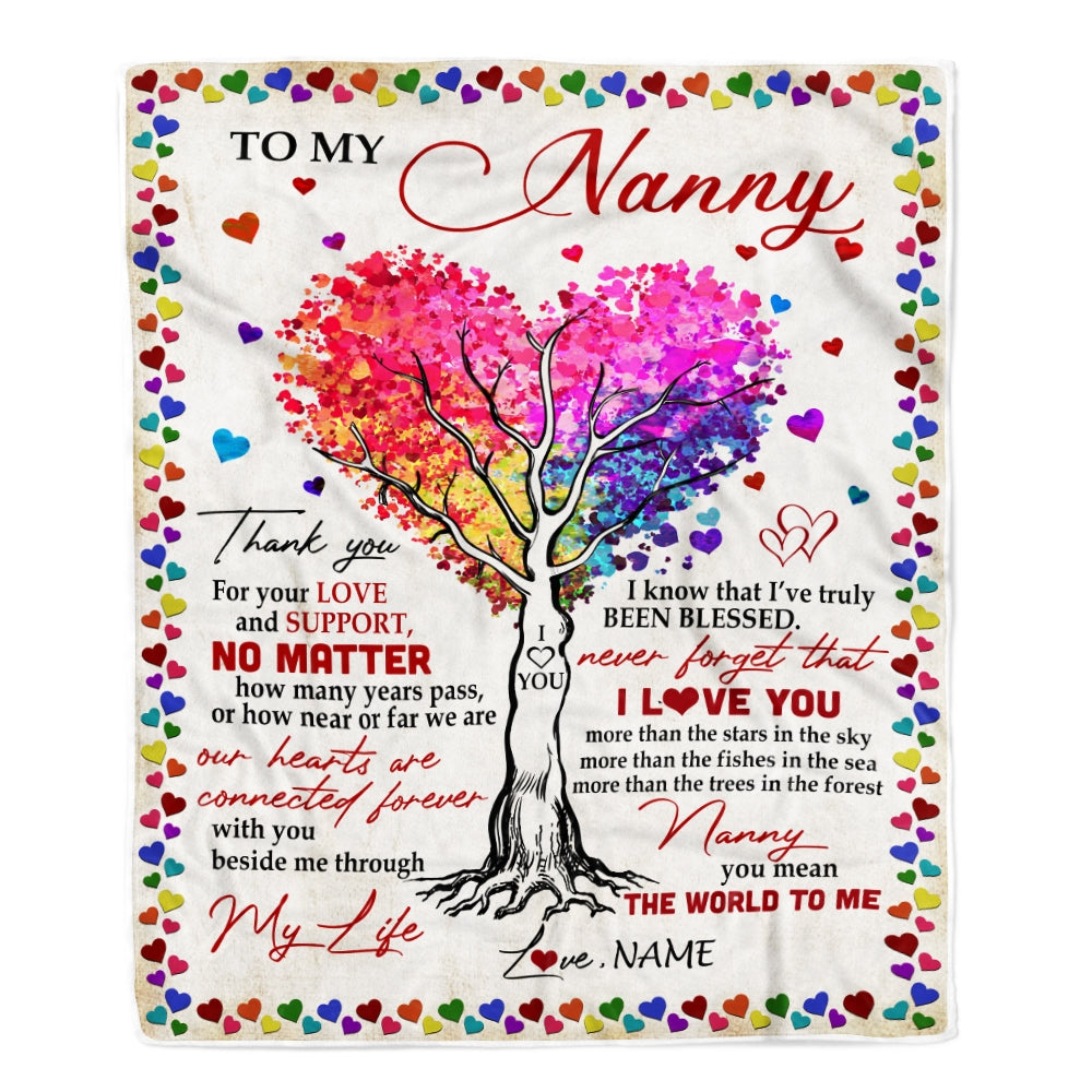 Personalized To My Nanny Blanket From Kids Never Forget That I Love You You Mean The World to Me Nanny Birthday Mothers Day Christmas Fleece Blanket Blanket | Teecentury.com