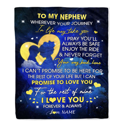 Personalized To My Nephew Blanket From Aunt Auntie Wherever Your Journey Nephew Birthday Graduation Christmas Customized Bed Fleece Throw Blanket | teecentury