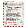 Personalized To My Nephew Blanket From Aunt Uncle Air Mail Letter Little Boy Nephew Birthday Christmas Gift Customized Bed Quilt Fleece Throw Blanket Blanket | Teecentury.com