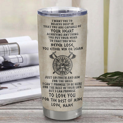 Personalized To My Nephew Tumbler From Uncle Stainless Steel Cup You Will Never Lose Viking Nephew Birthday Graduation Thanksgiving Christmas Travel Mug | teecentury