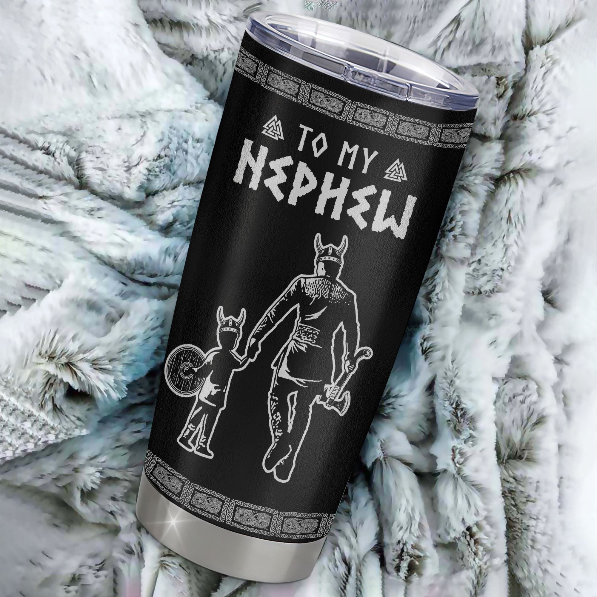 Personalized To My Nephew Viking Tumbler From Uncle Stainless Steel Cup I Am So Proud Of You Runes Viking Nephew Birthday Christmas Travel Mug | teecentury