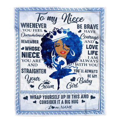 Personalized To My Niece Blanket From Aunt Auntie African Black Women You'll Always Be My Baby Girl Birthday Thanksgiving Christmas Customized Fleece Blanket Blanket | Teecentury.com