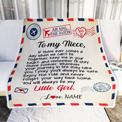 Personalized To My Niece Blanket From Aunt Uncle Air Mail Letter Niece Birthday Graduation Christmas Gift Customized Bed Quilt Fleece Throw Blanket Blanket | Teecentury.com
