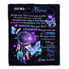 Personalized To My Niece Blanket From Aunt Uncle Auntie Butterfly Braver Stronger Loved Niece Birthday Graduation Christmas Customized Fleece Throw Blanket | teecentury
