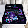 Personalized To My Niece Blanket From Aunt Uncle Auntie Butterfly Braver Stronger Loved Niece Birthday Graduation Christmas Customized Fleece Throw Blanket | teecentury