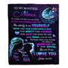 Personalized To My Niece Blanket From Aunt Uncle Auntie Butterfly Kindness Happy Beautiful Niece Birthday Graduation Christmas Customized Fleece Throw Blanket | teecentury