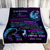 Personalized To My Niece Blanket From Aunt Uncle Auntie Butterfly Kindness Happy Beautiful Niece Birthday Graduation Christmas Customized Fleece Throw Blanket | teecentury