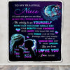 Personalized To My Niece Blanket From Aunt Uncle Auntie Butterfly Kindness Happy Beautiful Niece Birthday Graduation Christmas Customized Fleece Throw Blanket | teecentury