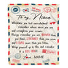 Personalized To My Niece Blanket From Aunt Uncle Auntie Mail Letter Niece Birthday Graduation Christmas Customized Fleece Blanket Blanket | Teecentury.com