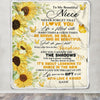 Personalized To My Niece Blanket From Aunt Uncle Auntie Sunflower I Love You Beautiful Niece Birthday Graduation Christmas Customized Bed Fleece Throw Blanket | teecentury
