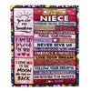 Personalized To My Niece Blanket From Aunt Uncle Believe In Yourself Awesome Pink Wood Niece Birthday Graduation Christmas Customized Fleece Blanket Blanket | Teecentury.com
