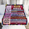 Personalized To My Niece Blanket From Aunt Uncle Believe In Yourself Awesome Pink Wood Niece Birthday Graduation Christmas Customized Fleece Blanket Blanket | Teecentury.com