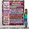 Personalized To My Niece Blanket From Aunt Uncle Believe In Yourself Awesome Pink Wood Niece Birthday Graduation Christmas Customized Fleece Blanket Blanket | Teecentury.com