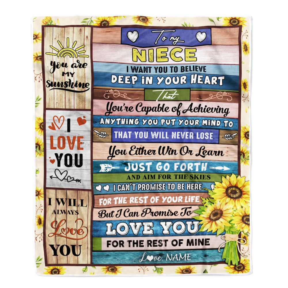 Personalized To My Niece Blanket From Uncle Aunt Believe Deep In Your Heart Daughter Niece Birthday Graduation Christmas Customized Bed Fleece Throw Blanket | teecentury
