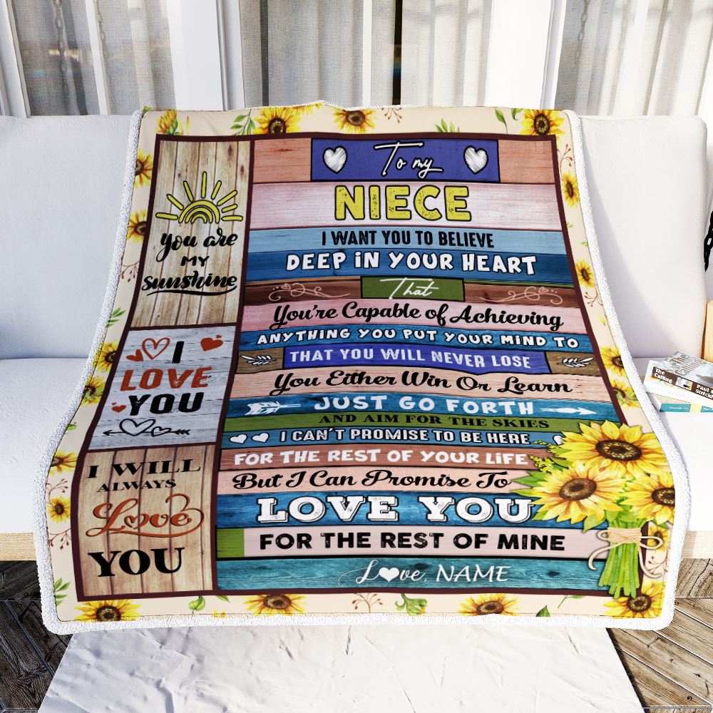Personalized To My Niece Blanket From Uncle Aunt Believe Deep In Your Heart Daughter Niece Birthday Graduation Christmas Customized Bed Fleece Throw Blanket | teecentury