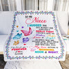 Personalized To My Niece Blanket From Uncle Aunt Butterfly I Huggest This Soft Blanket Niece Birthday Christmas Customized Bed Quilt Fleece Throw Blanket Blanket | Teecentury.com