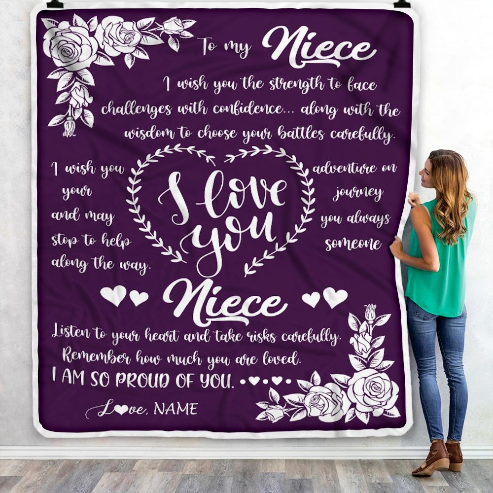 Personalized To My Niece Blanket From Uncle Aunt I Wish You The Strength Daughter Niece Birthday Graduation Christmas Customized Bed Fleece Throw Blanket | teecentury