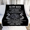 Personalized To My Niece Blanket Viking Never Feel You Are Alone Odin Scandinavian Norse Runes Niece Birthday Christmas Customized Bed Fleece Throw Blanket | teecentury