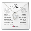 Forever Love Necklace | Personalized To My Niece From Aunt Auntie You Are My Heart My And My Sould Niece Jewelry Birthday Graduation Christmas Customized Gift Box Message Card | teecentury