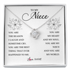 Love Knot Necklace | Personalized To My Niece From Aunt Auntie You Are My Heart My And My Sould Niece Jewelry Birthday Graduation Christmas Customized Gift Box Message Card | teecentury