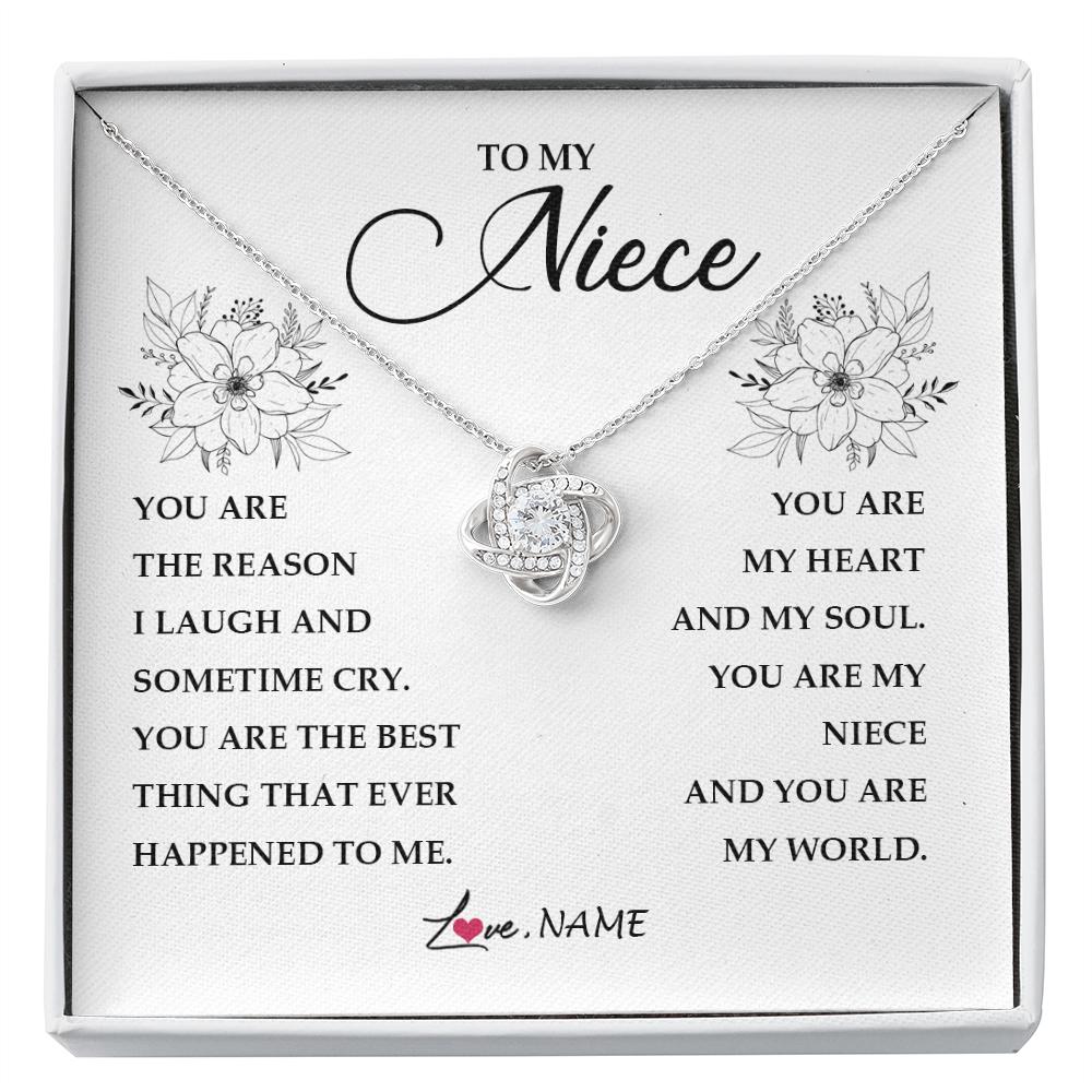 Love Knot Necklace | Personalized To My Niece From Aunt Auntie You Are My Heart My And My Sould Niece Jewelry Birthday Graduation Christmas Customized Gift Box Message Card | teecentury