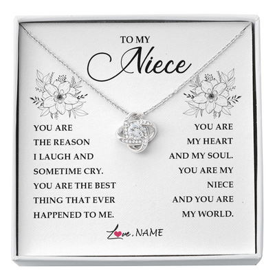 Love Knot Necklace | Personalized To My Niece From Aunt Auntie You Are My Heart My And My Sould Niece Jewelry Birthday Graduation Christmas Customized Gift Box Message Card | teecentury