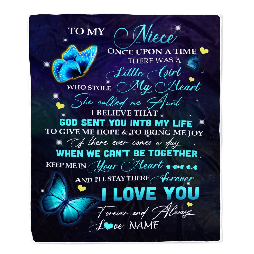 Personalized To My Niece From Aunt Blanket Once Upon A Time Butterfly Niece Birthday Graduation Thanksgiving Christmas Gift Bed Quilt Fleece Throw Blanket Blanket | Teecentury.com