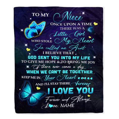Personalized To My Niece From Aunt Blanket Once Upon A Time Butterfly Niece Birthday Graduation Thanksgiving Christmas Gift Bed Quilt Fleece Throw Blanket Blanket | Teecentury.com