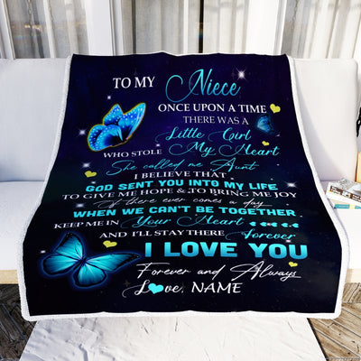 Personalized To My Niece From Aunt Blanket Once Upon A Time Butterfly Niece Birthday Graduation Thanksgiving Christmas Gift Bed Quilt Fleece Throw Blanket Blanket | Teecentury.com