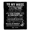 Personalized To My Niece I Love You Forever From Aunt Auntie Uncle Niece Birthday Christmas Thanksgiving Graduation Customized Fleece Blanket Blanket | Teecentury.com