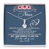 Alluring Beauty Necklace | Personalized To My Niece Necklace From Aunt Auntie Believe In Yourself Niece Birthday Graduation Christmas Customized Message Card | teecentury