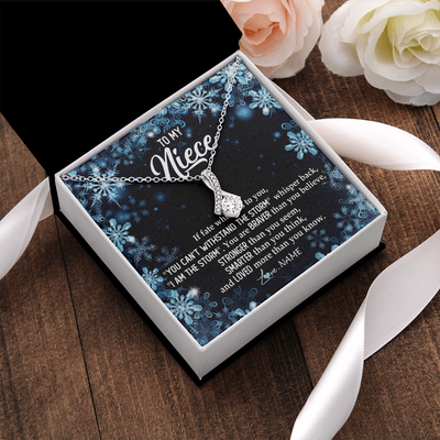 Alluring Beauty Necklace | Personalized To My Niece Necklace From Aunt Auntie Uncle Auntie Whisper Back I Am The Storm Niece Pendant Jewelry Birthday Christmas Customized Message Card | teecentury